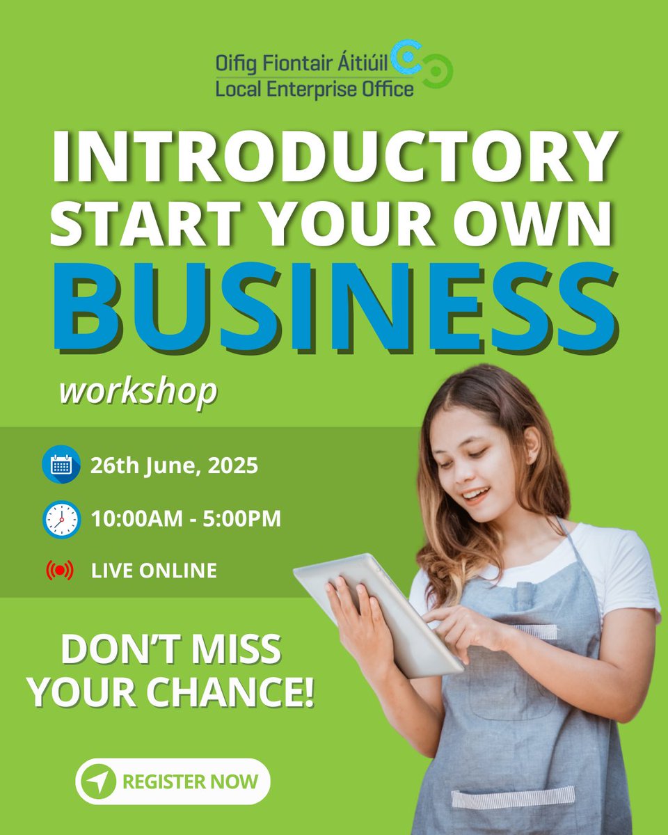 leomhaigheo's tweet image. 📷 Last Chance!

Got a business idea ready to go? Don’t miss your shot to turn it into reality — our one-day “Start Your Own Business” workshop is almost full!

Book here: bit.ly/3ZXxQdH

#LEOMayo #SmallBizSupport #EntrepreneurWorkshop #MakingItHappen