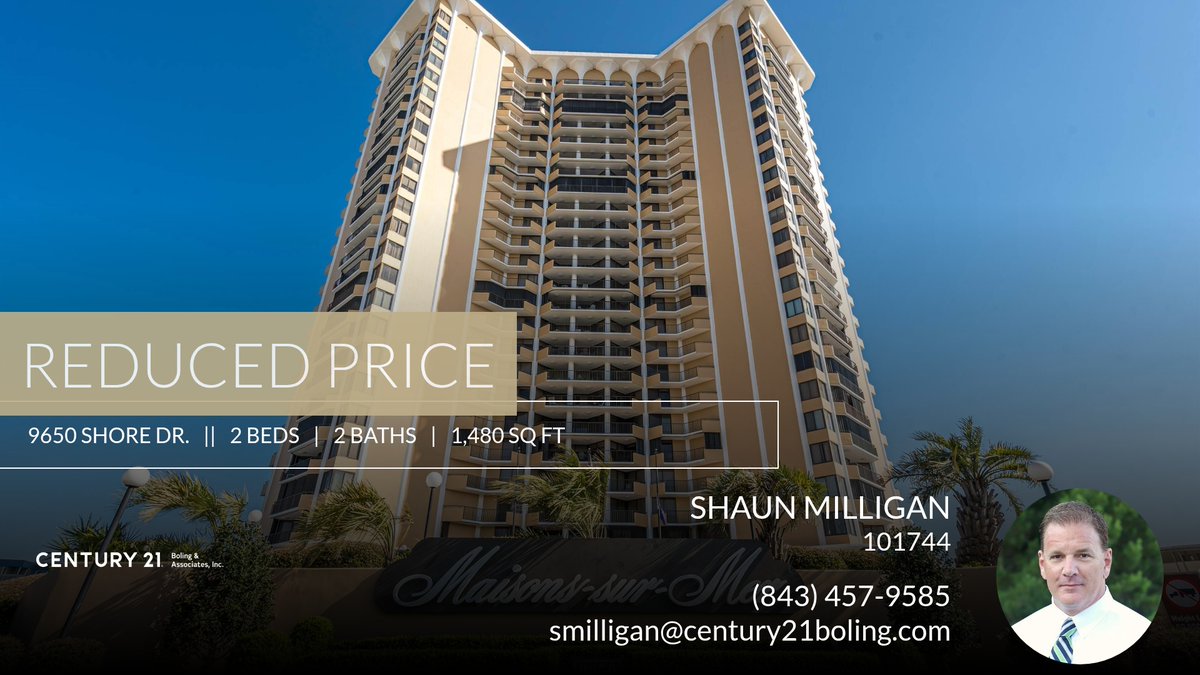 RealtorShaun's tweet photo. 📍 Reduced Price 📍 This recently reduced home at 9650 Shore Dr. in Myrtle Beach won't last long, so, don't wait to set up a showing! Reach out here or at (843) 457-9585 for more information!

Shaun Milligan, Broker Assoc... https://t.co/yZSalUGxqm https://t.co/1LhlghHz41