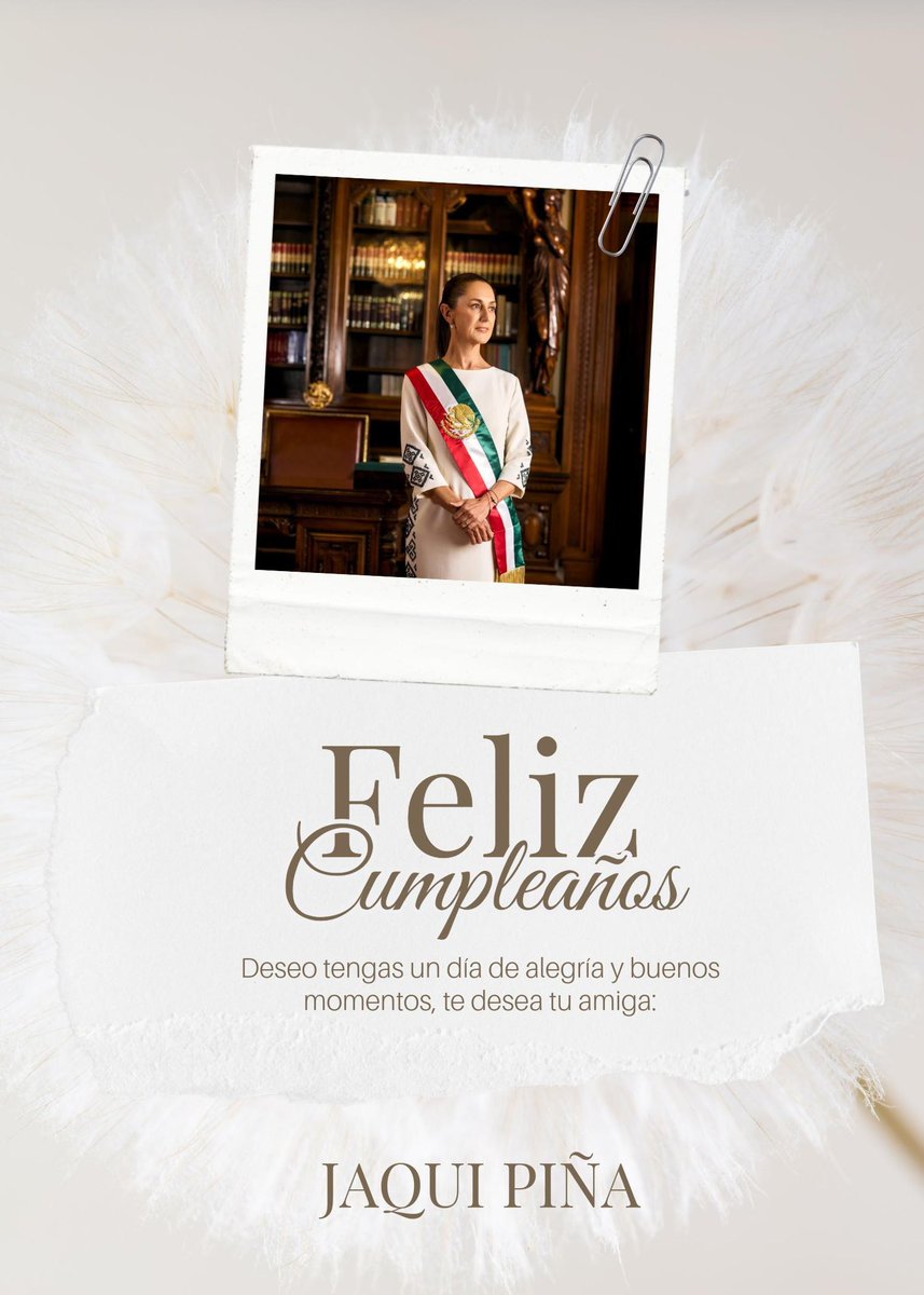 Hoy festejamos el cumpleaños de nuestra Presidenta <a href="/Claudiashein/">Claudia Sheinbaum Pardo</a> una gran mujer de quien estamos muy prgullos@s, digna de seguir su ejemplo!! #MiPresidentaMeRepresenta 🎉