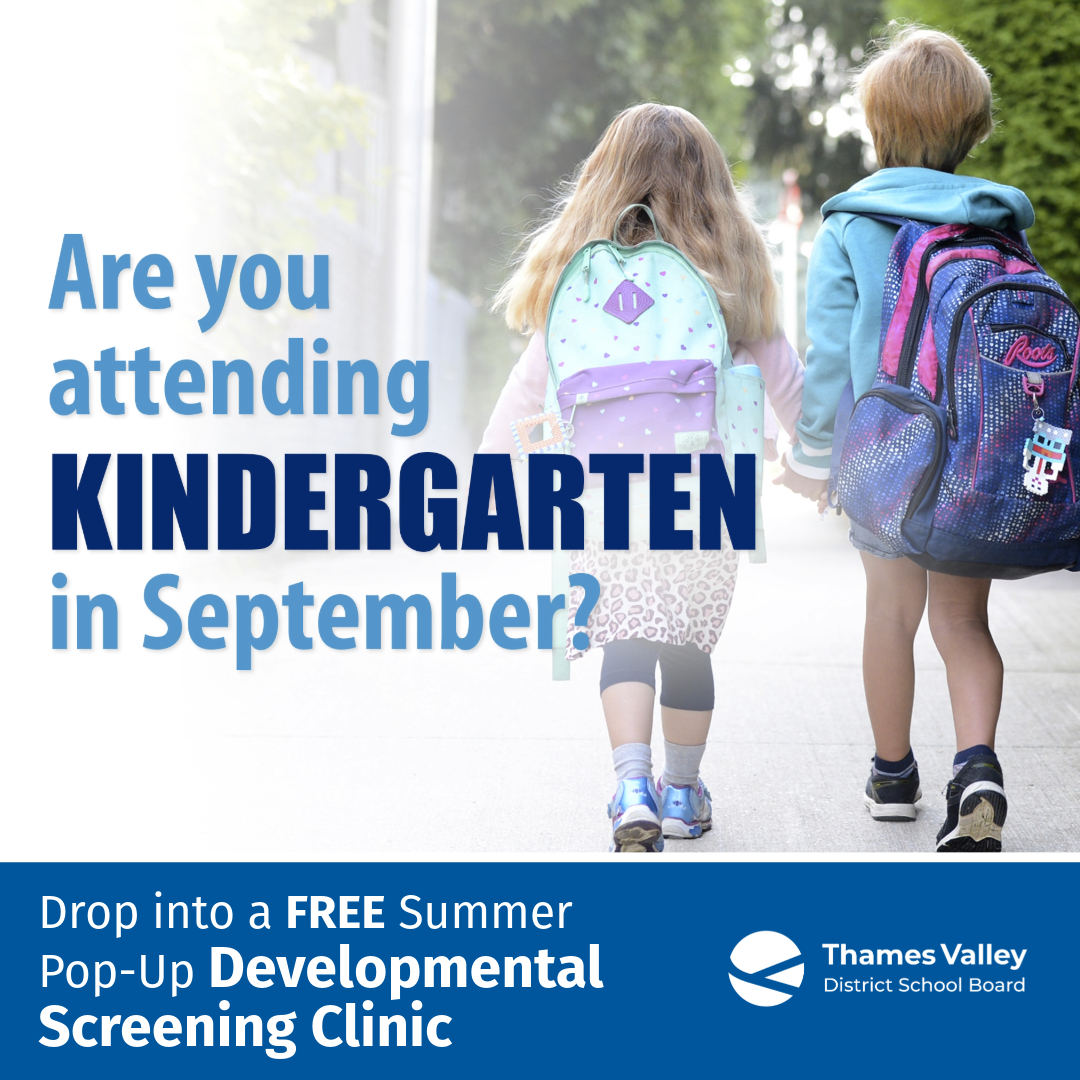 Do you have a child going into Kindergarten? Join TVDSB this summer at a pop-up developmental screening clinic! Hosted at EarlyON centres across all regions of the board, this is an excellent opportunity to support your child’s transition to school. tvdsb.ca/summersupport