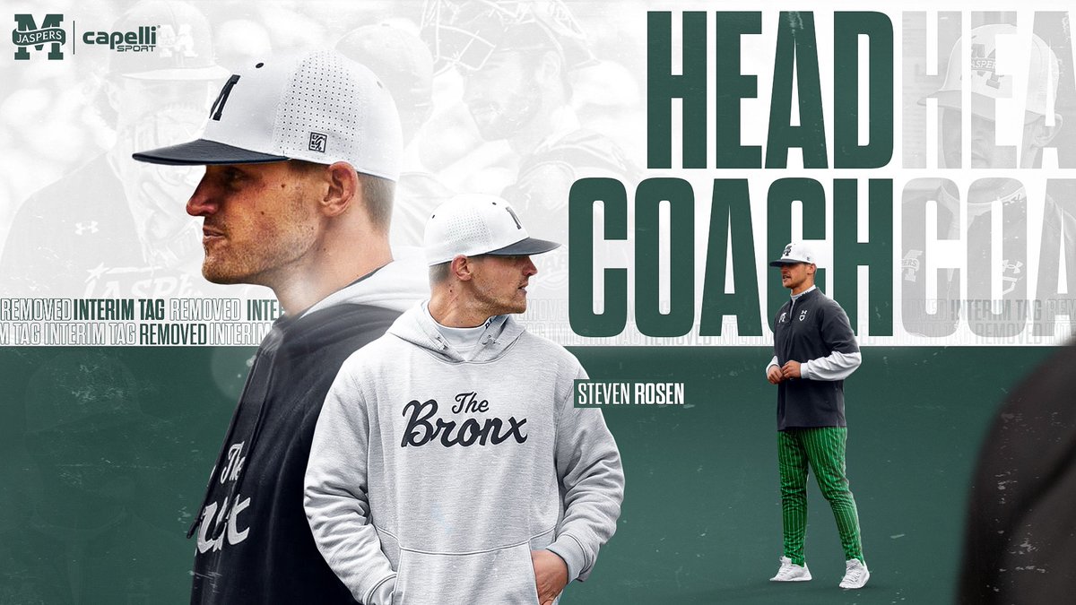 Manhattan Baseball (@jaspersbaseball) on Twitter photo Interim Head Coach: ❌
Head Coach: ✅
<a href="/stevenrosen_/">Steven Rosen</a> has been promoted to Head Coach of our program on Tuesday afternoon ‼️
🔗: bit.ly/4ni9B4a
#GoJaspers | #ManhattanProject 🟢⚪️ Interim Head Coach: ❌
Head Coach: ✅
<a href="/stevenrosen_/">Steven Rosen</a> has been promoted to Head Coach of our program on Tuesday afternoon ‼️
🔗: bit.ly/4ni9B4a
#GoJaspers | #ManhattanProject 🟢⚪️