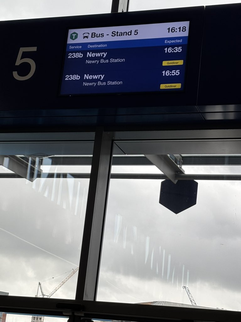 Another no-go (&amp; no announcement) bus to Newry, which seems to a regular occurrence. Last night the 5.15pm didn’t run, so passengers had to wait to 5.45. Today, the 4.15pm isn’t going, so presumably we’ll just have to wait till 4.35pm. Has <a href="/Translink_NI/">Translink</a> over-extended itself?