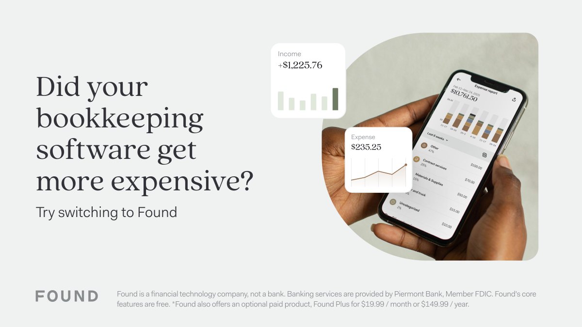 foundforbiz's tweet image. With Found, you have access to powerful bookkeeping tools for free*—with features like
🏷️Tags and categories for expenses
💵Automated expense tracking
📈Profit and loss, income, and expense reports
Check out how to switch via the link 👇found.com/help/how-to-sw…