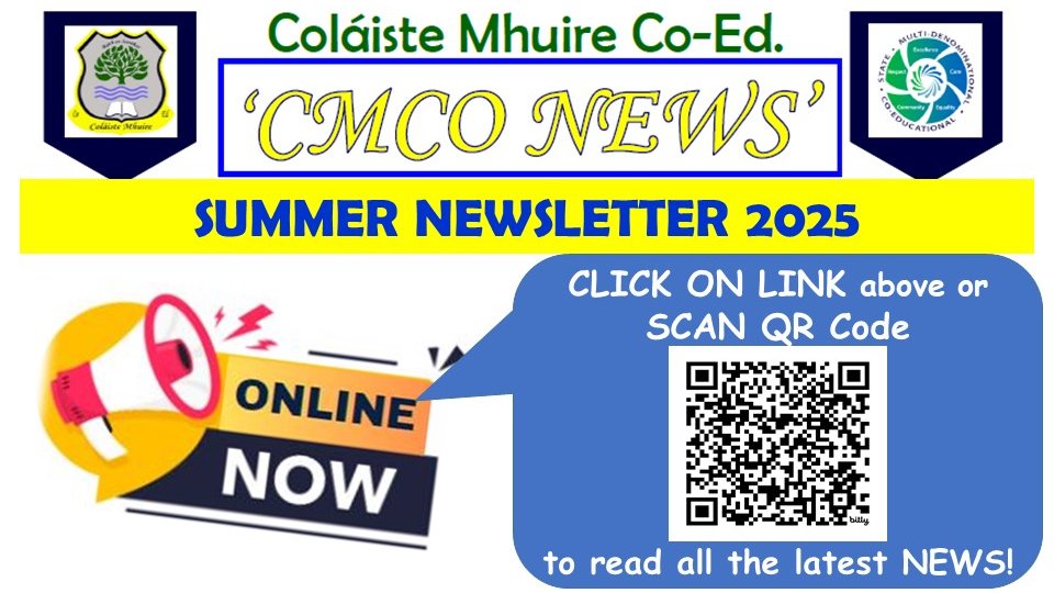 Coláiste Mhuire Co-Ed. (@colmhuirecoed) on Twitter photo With state exams finished today in <a href="/colmhuirecoed/">Coláiste Mhuire Co-Ed.</a>, the school year would not be complete without sharing our Summer Newsletter. Click link to read all the exciting #ColaistemhuireThurles news
bit.ly/CMCO-Newslette…
or scan QR Code ⬇️
<a href="/TipperaryETB/">Tipperary Education and Training Board</a> <a href="/thurles_ie/">thurles.ie</a> <a href="/TipperaryLive/">TipperaryLive</a> With state exams finished today in <a href="/colmhuirecoed/">Coláiste Mhuire Co-Ed.</a>, the school year would not be complete without sharing our Summer Newsletter. Click link to read all the exciting #ColaistemhuireThurles news
bit.ly/CMCO-Newslette…
or scan QR Code ⬇️
<a href="/TipperaryETB/">Tipperary Education and Training Board</a> <a href="/thurles_ie/">thurles.ie</a> <a href="/TipperaryLive/">TipperaryLive</a>