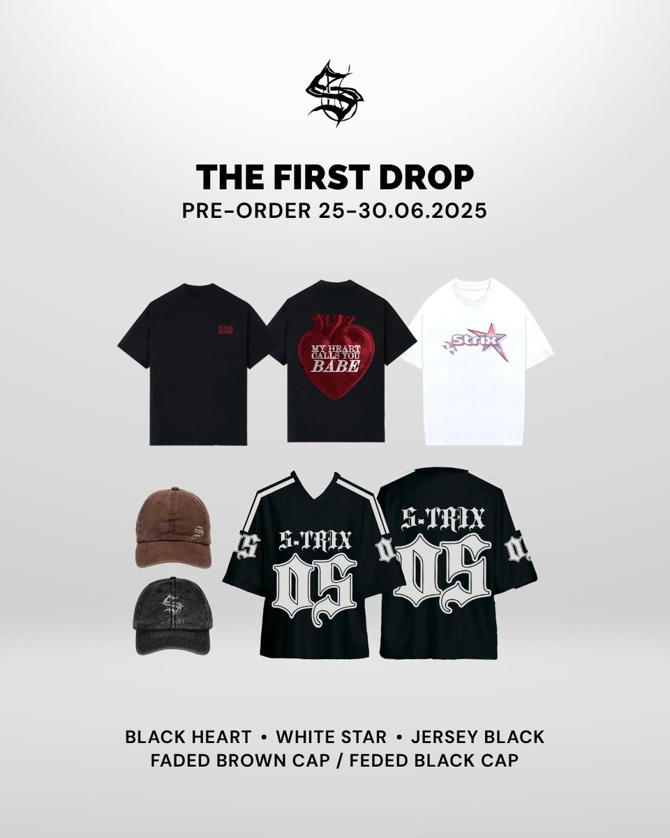 • 𝐓𝐇𝐄 𝐅𝐈𝐑𝐒𝐓 𝐃𝐑𝐎𝐏 •
STRIX THE 1ST COLLECTION 

SEE U TMR ✨️

Pre-Order Period: 25 - 30 June 2025

Pre-Order via : Google Form (Link will be provided at 7PM)

** We shipping only to addresses in Thailand. **

#STRIXCLUB