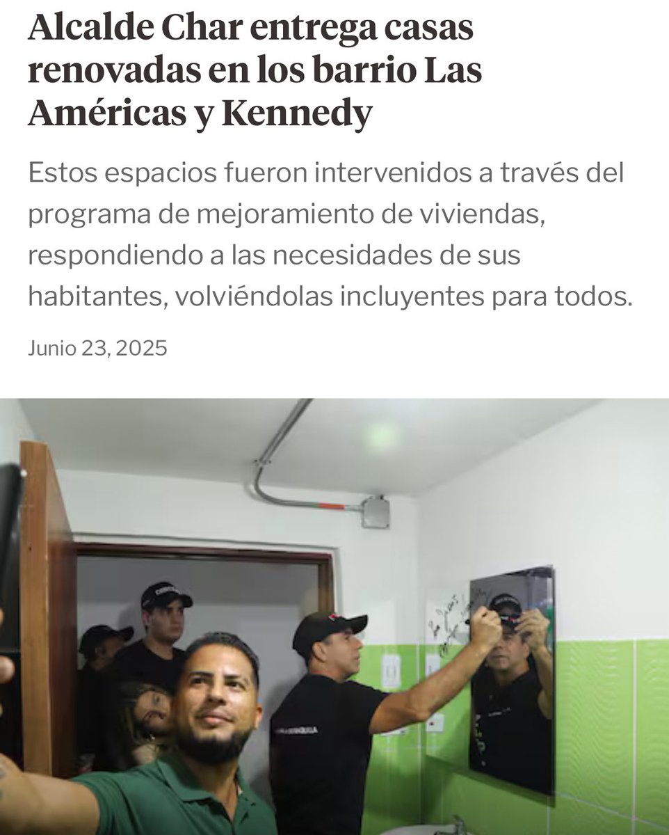 🏠 Mejoramientos incluyentes para nuestra gente!

El programa de mejoramiento de viviendas de <a href="/alcaldiabquilla/">Alcaldía de Barranquilla</a> sigue llevando dignidad y felicidad a los hogares de las familias barranquilleras🙌🏻. Son obras que favorecen la calidad de vida y tienen en cuenta las necesidades de las