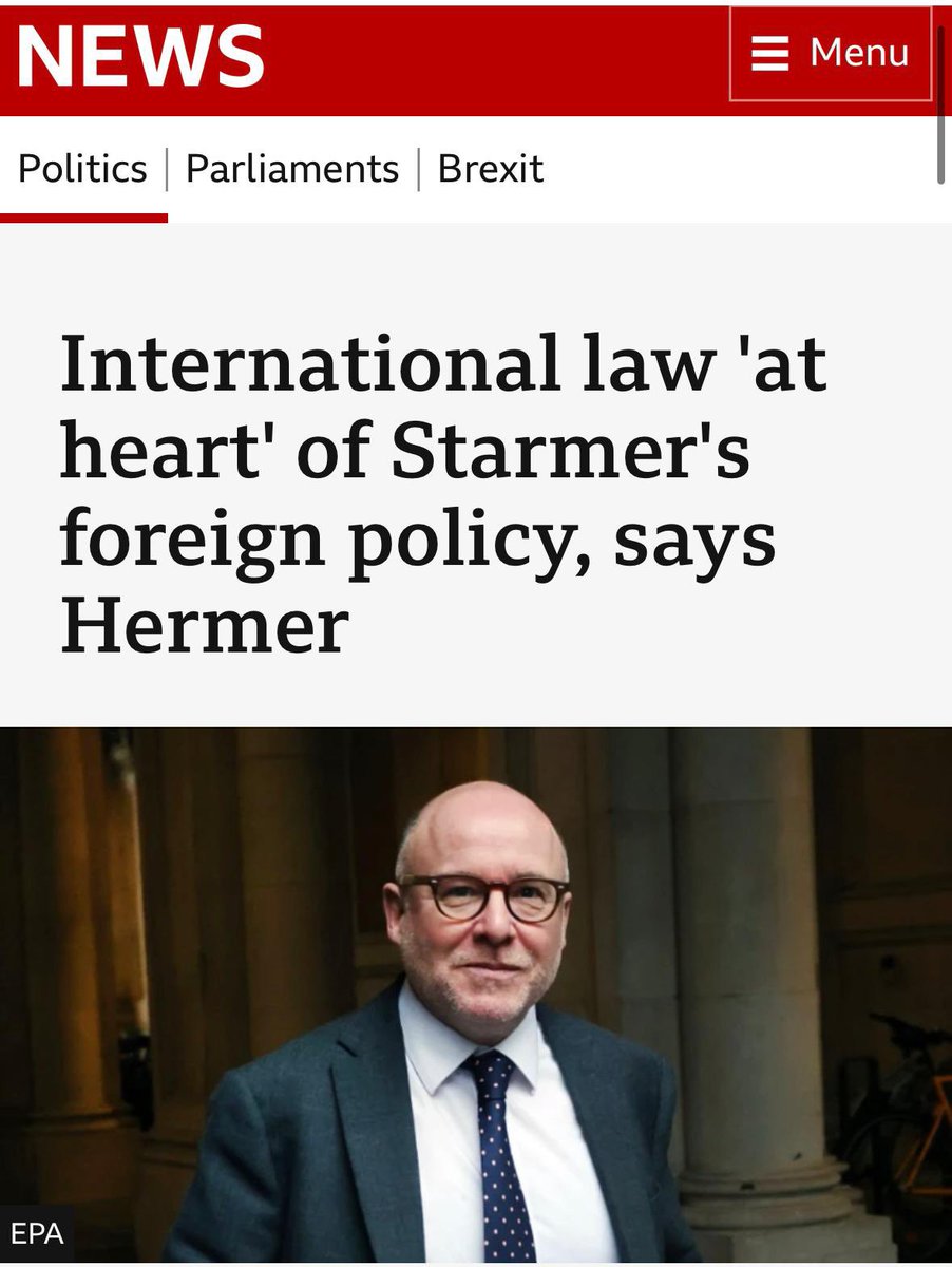 Attorneys General are legal advisers, not policy makers. 

Yesterday, the Foreign Secretary couldn't answer basic questions, but Lord Hermer is waxing lyrical well beyond his brief. 

The Attorney is not there to run foreign policy or call people Nazis. His position is untenable.