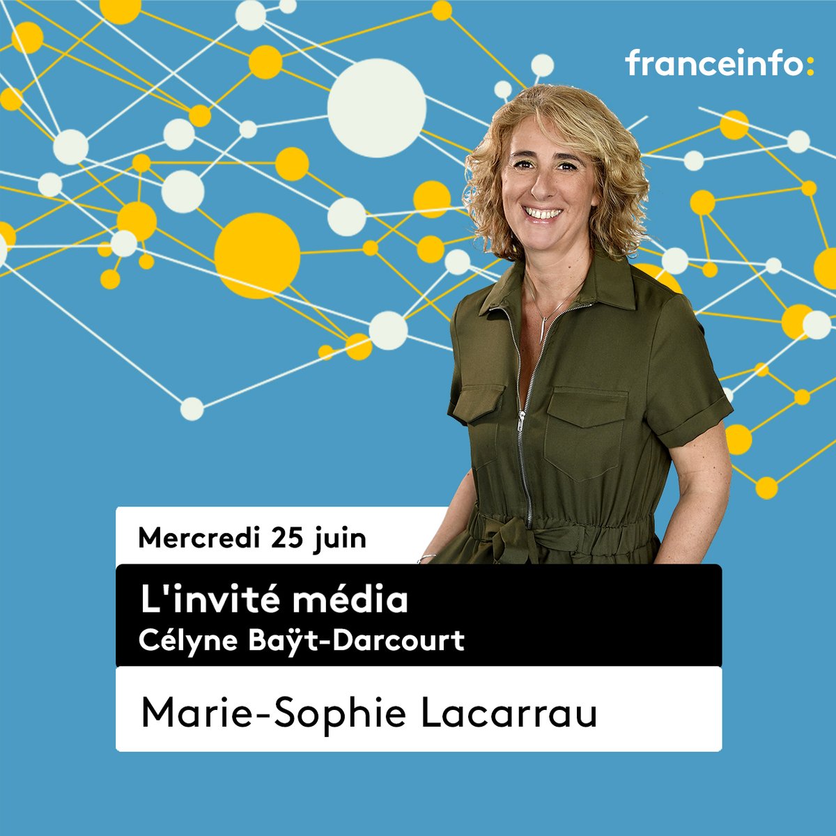 👉 Ce matin, <a href="/celynebd/">Célyne Baÿt-Darcourt</a> reçoit <a href="/MSLacarrau/">Marie-Sophie Lacarrau</a>, présentatrice du JT de 13h sur <a href="/TF1/">TF1</a>.

À suivre à 9h50 sur <a href="/franceinfo/">franceinfo</a> 📻 ⤵️
francetvinfo.fr/en-direct/radi…