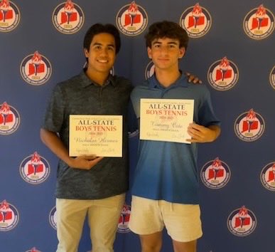 Congratulations to Boys Tennis All-State Nicholas Hermes, Thomas Cote and Eli Kramer (missing from picture).