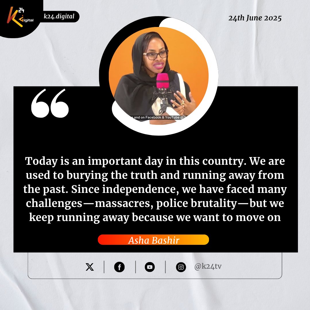 Today is an important day in this country. We are used to burying the truth and running away from the past. Since independence, we have faced many challenges—massacres, police brutality—but we keep running away because we want to move on