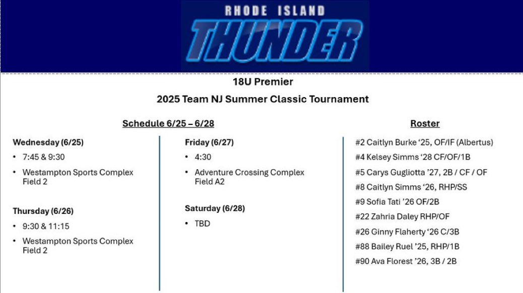 ava_florest's tweet photo. Schedule for this weekend at Team NJ! Come watch us play!! https://t.co/vzTubmSa71