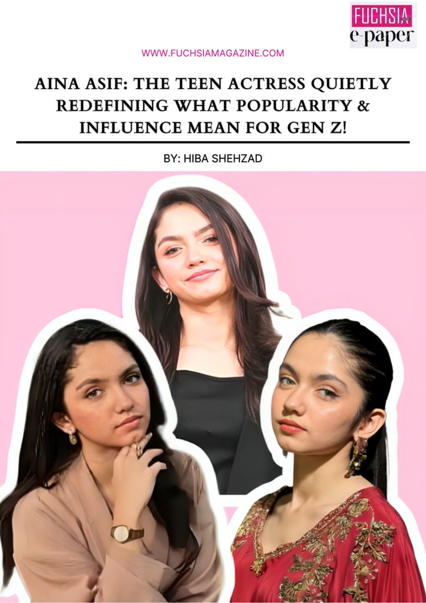 fuchsia_mag's tweet photo. Aina Asif: The Teen Actress Quietly Redefining What Popularity & Influence Mean For Gen Z!
Read the full article here:
https://t.co/CwFTabwkqm
#AinaAsif #Parwarish #mayiri #teen #actor #entertainment #genz #fyp #trending #explore https://t.co/htxDM5fT9D