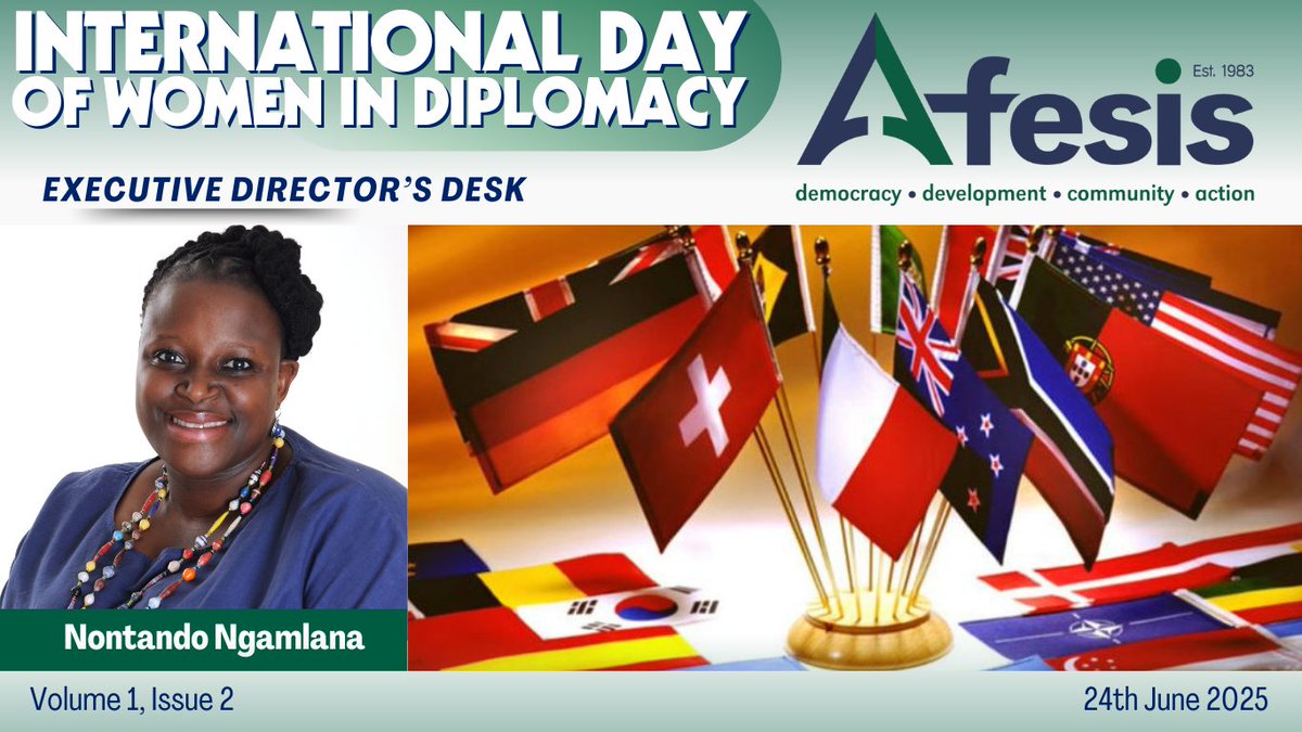 Diplomacy isn’t just about seats at the table—it’s about who is heard, whose experiences guide decisions, and how inclusive solutions are made. Women diplomats bring lived experience and empathy to global challenges. 🌐🕊️ Read more here: afesis.org.za/executive-dire…  #DiplomacyForAll