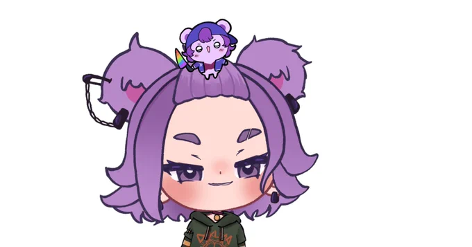 Im still working on my full design, but this is the chibi version I drew and rigged