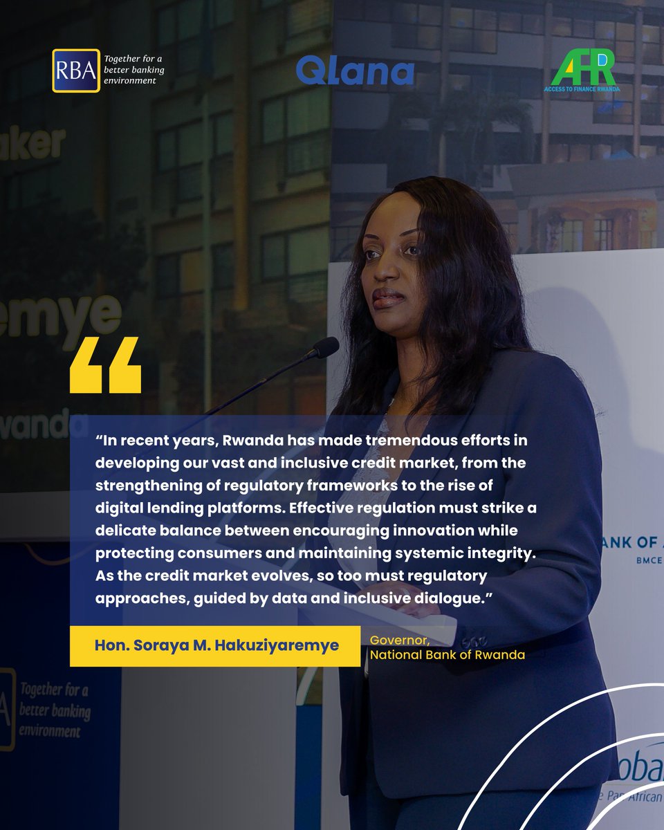Rwanda Bankers' Association (@rwandabankers) on Twitter photo "Effective regulation must strike a delicate balance between innovation while protecting consumers and systemic integrity".
<a href="/SorayaMHlive/">Soraya M. Hakuziyaremye</a>, Governer of <a href="/CentralBankRw/">Central Bank of Rwanda</a>
Watch her full keynote from the RBA Research Conference 2025: youtu.be/k30DPlX2yIs?siโฆ
#RBAResearch2025 "Effective regulation must strike a delicate balance between innovation while protecting consumers and systemic integrity".
<a href="/SorayaMHlive/">Soraya M. Hakuziyaremye</a>, Governer of <a href="/CentralBankRw/">Central Bank of Rwanda</a>
Watch her full keynote from the RBA Research Conference 2025: youtu.be/k30DPlX2yIs?siโฆ
#RBAResearch2025