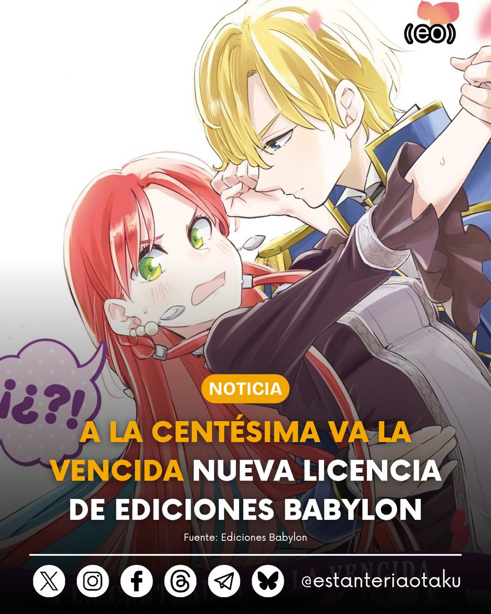 Estantería Otaku (@estanteriaotaku) on Twitter photo 📚 ¡NUEVA LICENCIA! 📚
🆕 <a href="/ediciones/">Carlos Andrave</a>.babylon revela un nuevo título para su catálogo: 'A la centésima va la vencida. 99 veces ejecutada, una vez enamorada'.
📕 El primer tomo de esta entretenida comedia estará a la venta a partir del 31 de julio.
ℹ️ Fuente: Ed. Babylon. 📚 ¡NUEVA LICENCIA! 📚
🆕 <a href="/ediciones/">Carlos Andrave</a>.babylon revela un nuevo título para su catálogo: 'A la centésima va la vencida. 99 veces ejecutada, una vez enamorada'.
📕 El primer tomo de esta entretenida comedia estará a la venta a partir del 31 de julio.
ℹ️ Fuente: Ed. Babylon.