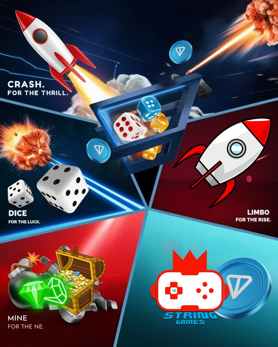 StringGames_'s tweet photo. 🎮 Crash. Roll. Predict. Dodge.
⚡ Crash for the thrill.
🎲 Dice for luck.
🚀 Limbo for the rise.
💣 Mines for the nerves.
Master all. Earn more.
👉 Play now: https://t.co/nVPUnp41fv

#TONGaming #CryptoArcade #PlayAndEarn #MiniGameRush #StringGames https://t.co/4s8b6I8Poy