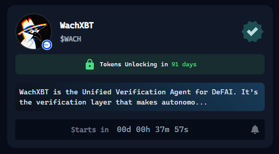 Placeholder.hl (@placeholderkey) on Twitter photo Gm Gm <a href="/virtuals_io/">Virtuals Protocol</a> fam,
New ACP agent being launched on Genesis in 35 minutes that's part of my "Sacred 6" for ACP agents - worth a pledge IMO.
$WACH is a Verification Agent by <a href="/QuillAI_Network/">{QuillAI Network}</a> which provides "AGI-grade security for Web3 & AI systems".
Good luck. Gm Gm <a href="/virtuals_io/">Virtuals Protocol</a> fam,
New ACP agent being launched on Genesis in 35 minutes that's part of my "Sacred 6" for ACP agents - worth a pledge IMO.
$WACH is a Verification Agent by <a href="/QuillAI_Network/">{QuillAI Network}</a> which provides "AGI-grade security for Web3 & AI systems".
Good luck.