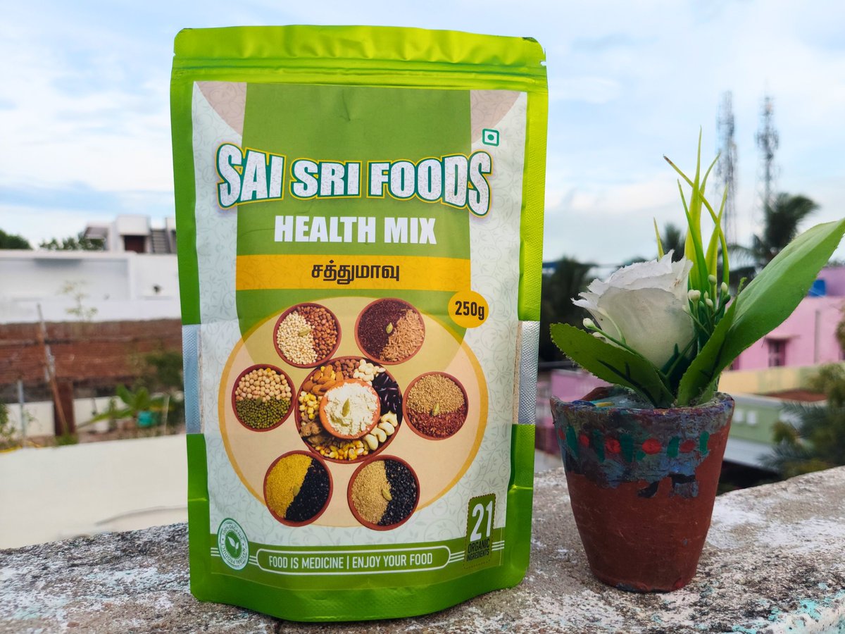 saisrifoods2025's tweet photo. நோய் எதிர்ப்பு சக்திக்கு Sai Sri Foods Health Mix 🌿
இயற்கை 21 பொருட்கள் | சர்க்கரை இல்லை | FSSAI சான்றளிக்கப்பட்டது |
குழந்தைகள், கர்ப்பிணி பெண்கள், பெரியவர்கள் — அனைவருக்கும் சிறந்த தேர்வு.
#SaiSriFoods #HealthMix #HealthyLiving #TraditionalHealthMix #OrganicFood #ஆரோக்கியஉணவு https://t.co/346HFf9WhQ