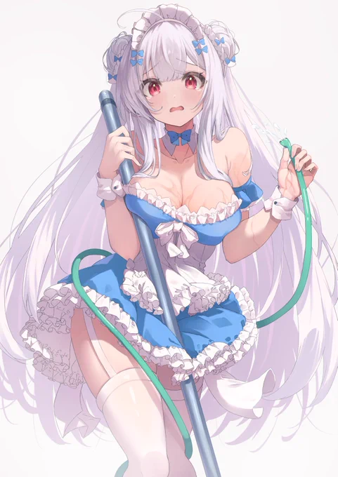 アズレン復帰記念にメイドシグニットちゃん描きますた UIとか3Dとか色々変わってて驚いたけど、おっぱいいっぱいなのは変わってなかったので安心しました