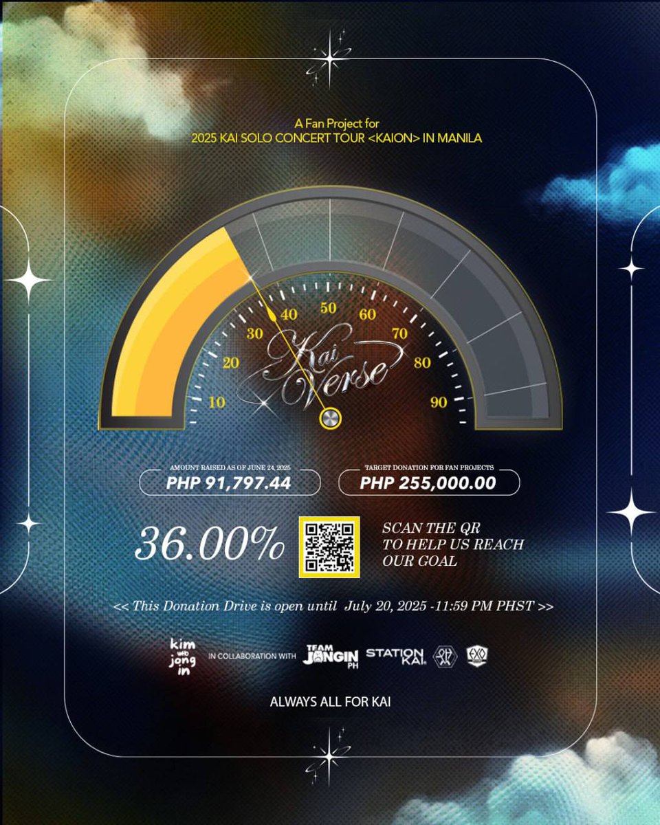 Let’s continue to grow our donation drive for Kai. ✨

This is open until July 15 to support meaningful fan projects that will surround Kai with warmth, creativity, and admiration from his Filipino EXO-Ls.

Every contribution, big or small, helps us turn this dream into reality.