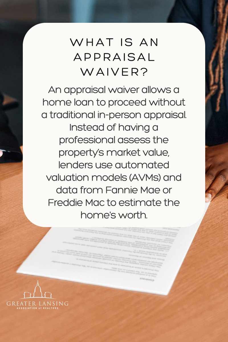 GLAR1's tweet photo. Considering an appraisal waiver for your home purchase or refinance? 🏡 It might speed things up and cut costs—but it’s not always the best move. 💰

Find out if it’s the right fit for you 👉 https://t.co/oatv0qH3p2

#MortgageAdvice #HomeBuyingTips #AppraisalWaiver https://t.co/qxluqWh18b