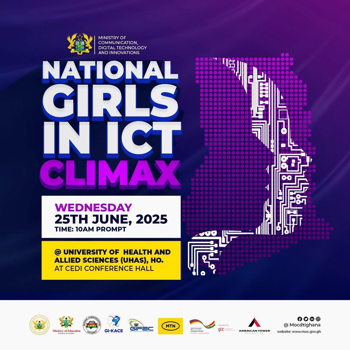 The first 1,000 girls trained under the #GirlsInICT initiative are ready to shine! 

Thanks to our brilliant GI-KACE instructors, GIFEC for the sponsorship, and MoCDI for the bold leadership.

Join us for the Mentorship &amp; Climax in Ho
#SheCodes #STEMforGirls #GhanaDigitalAgenda