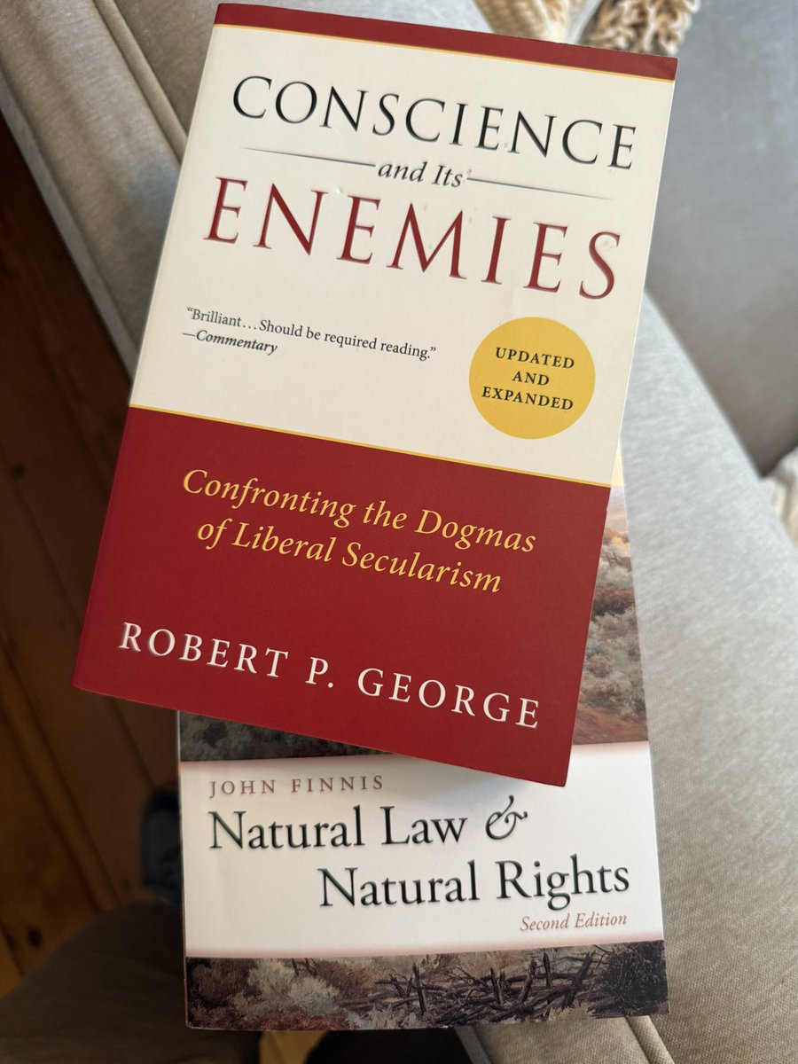 kurtlash1's tweet image. Ok. Done with Finnis. On to summer book 2: Robert George’s “Conscience and its Enemies.”