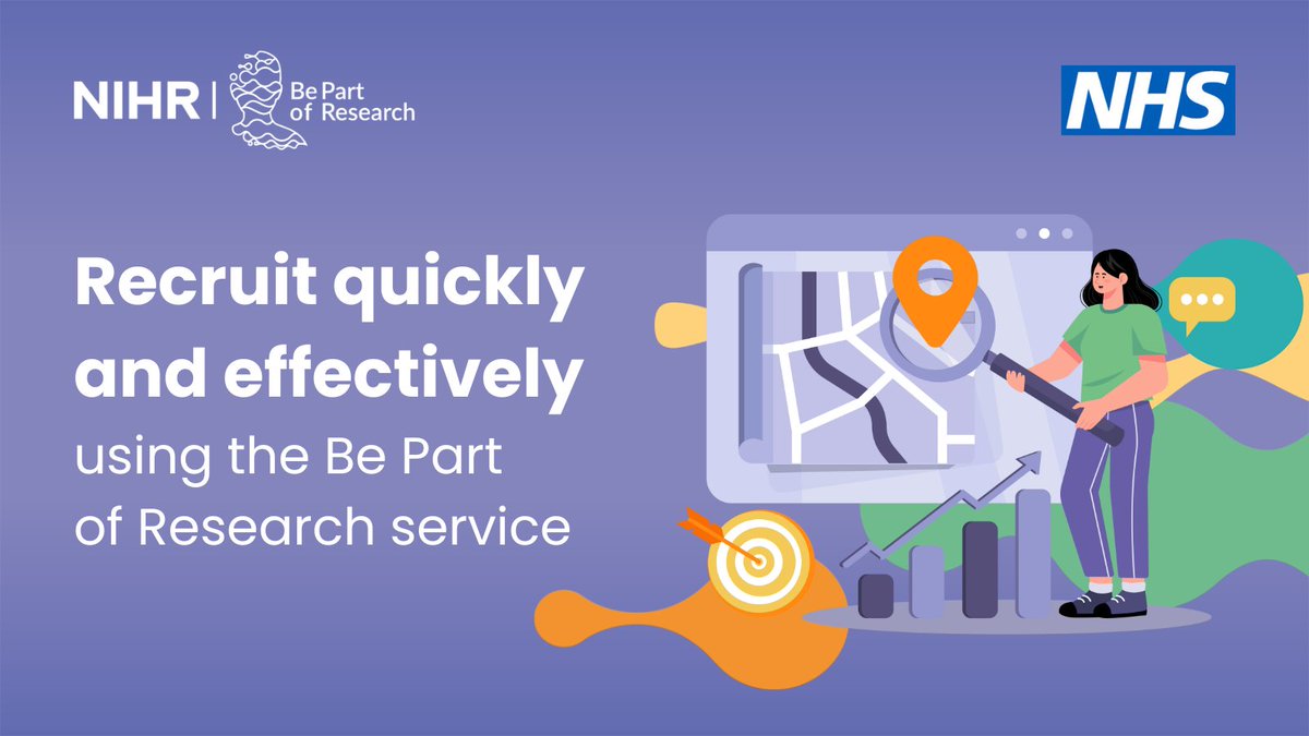 By adding your study to the Be Part of Research service, you can recruit quickly and easily saving you time and delivering research faster.

➡️ bepartofresearch.nihr.ac.uk/researchers