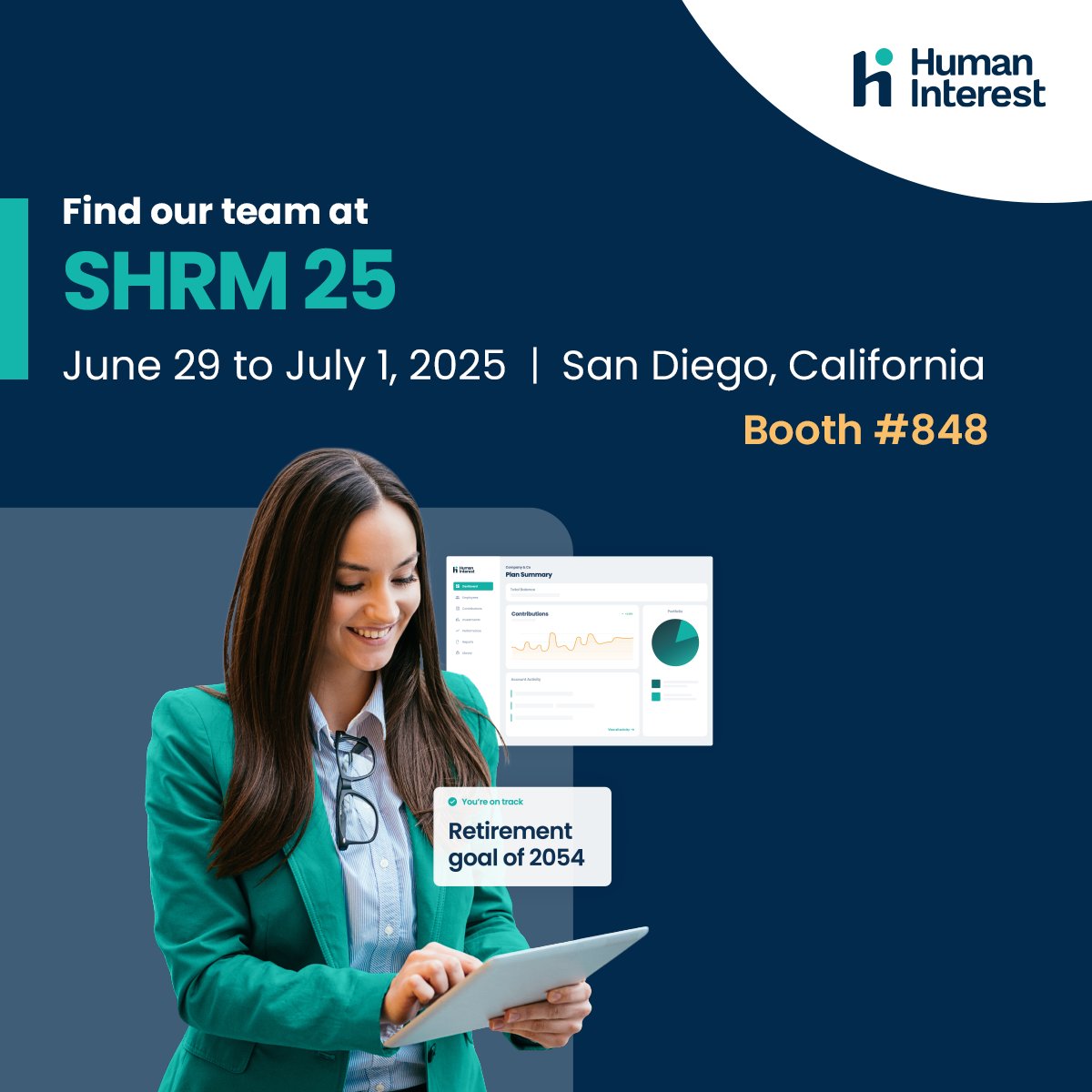 Human Interest (@humaninteresthq) on Twitter photo Headed to #SHRM25? Stop by booth 848 to connect with <a href="/humaninteresthq/">Human Interest</a> and learn how we’re disrupting the retirement industry. Headed to #SHRM25? Stop by booth 848 to connect with <a href="/humaninteresthq/">Human Interest</a> and learn how we’re disrupting the retirement industry.