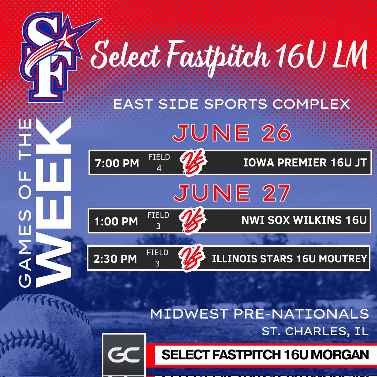 Another quick turn!  Back on the field Thursday night at 7pm in St. Charles Eastside Complex!  Come check us out!