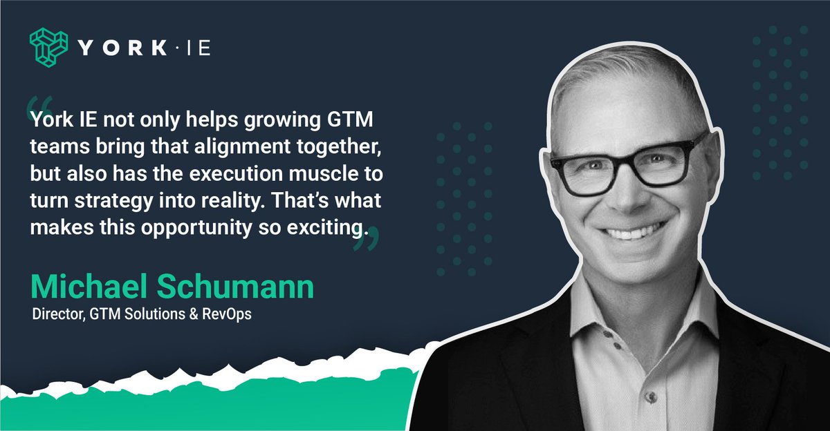 York IE expands GTM &amp; RevOps advisory!

We welcome Michael Schumann as Director of GTM Strategy and RevOps.

Helping startups build scalable, predictable revenue engines. 💼📈

hubs.la/Q03t78pF0

#RevOps #GTM #StartupGrowth #YorkIE #SaaS