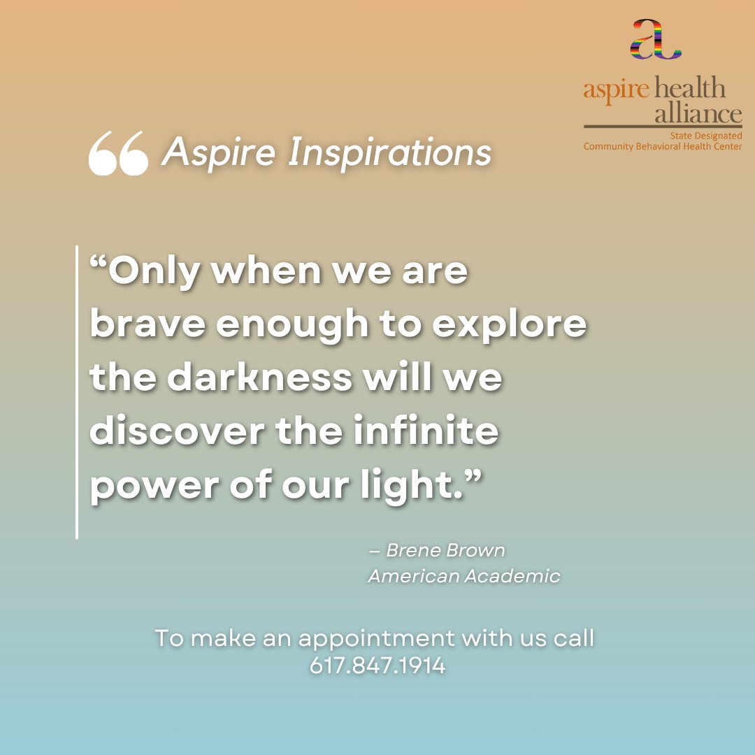 Bene Brown's words remind us that embracing vulnerability is a courageous step toward true connection and healing. Let this quote inspire your week. #aspireinspirations