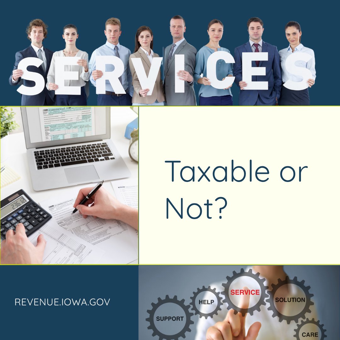 Taxable or no? Ever wonder which services are which in Iowa? Check out the complete list of taxable services at ow.ly/SBjb50W31pZ