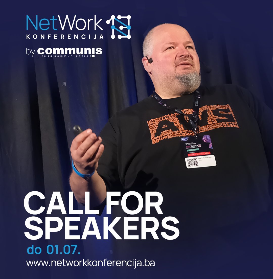 👩‍💻 👨‍💻 Ukoliko i vi želite da se nađete među više od 90 predavača sa kojima smo imali prilike da se družimo prošle godine i od njih saznamo posljednje novosti iz IT industrije, CALL FOR SPEAKERS TRAJE do 01.07.2025!
Čekamo vašu prijavu! 🫵 networkkonferencija.ba
#NetworkBiH