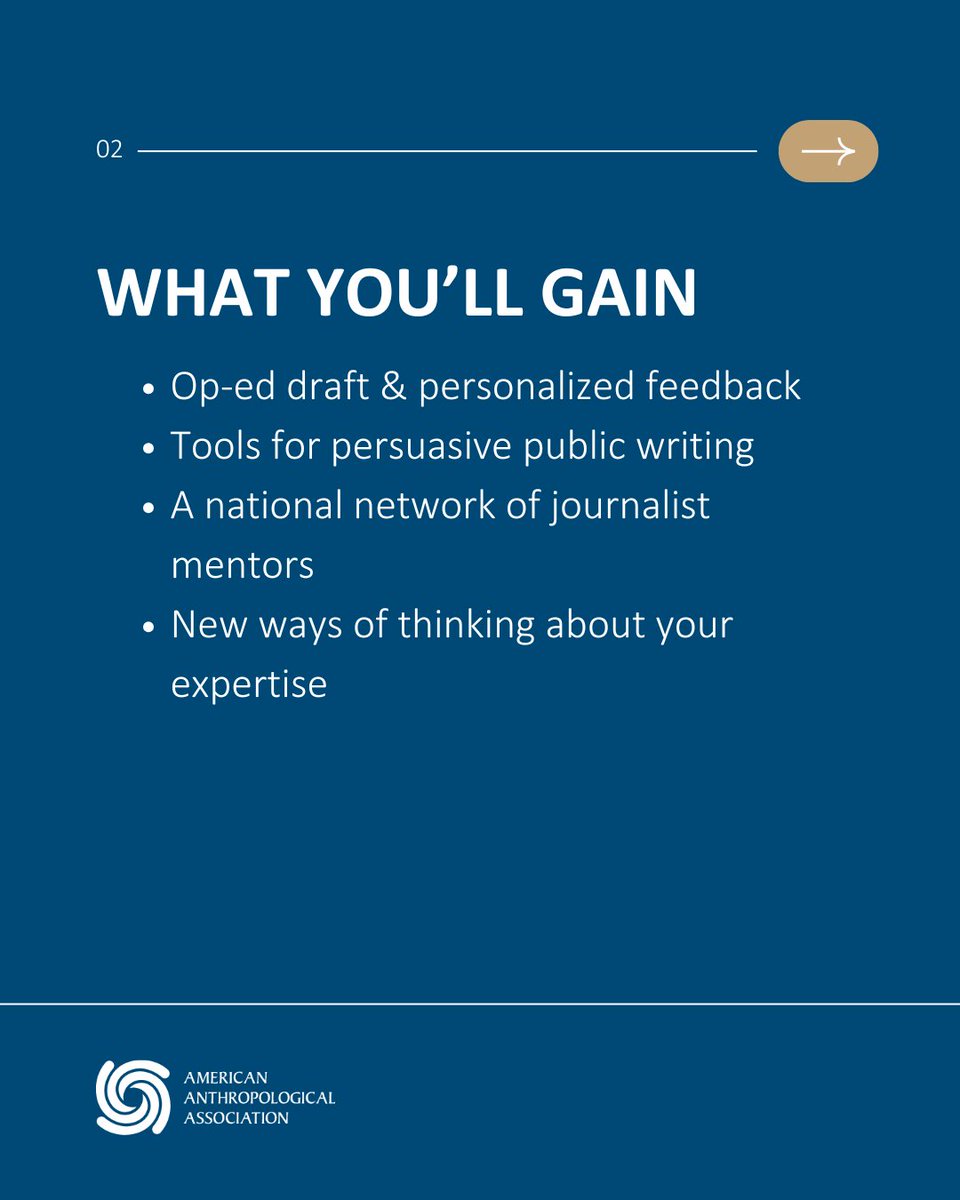 AmericanAnthro's tweet photo. Get your ideas published &amp; your voice heard!

The American Anthropological Association is partnering once again with The #OpEdProject to offer 20 members a fully funded spot in the "Write to Change the World" workshop.

Apply by July 11: https://t.co/xQWDXbwt58

#AnthroInAction https://t.co/aMrA7tM4z4