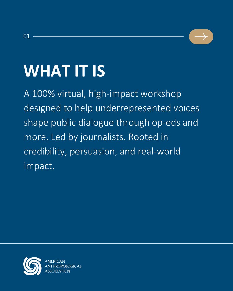 AmericanAnthro's tweet photo. Get your ideas published &amp; your voice heard!

The American Anthropological Association is partnering once again with The #OpEdProject to offer 20 members a fully funded spot in the "Write to Change the World" workshop.

Apply by July 11: https://t.co/xQWDXbwt58

#AnthroInAction https://t.co/aMrA7tM4z4