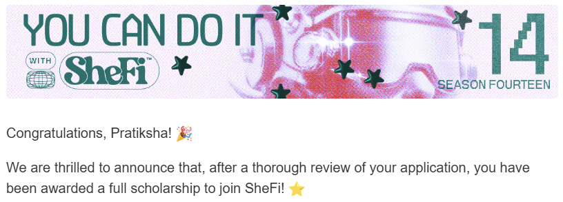 prathi_eth's tweet photo. A curious update from year 4 in this space!

Hoppin into #SheFiSeason14 as a crazilycurio scholar to learn, vibe &amp; grow w/ some seriously cool Web3 women✨

Ty @shefiorg 🫡 https://t.co/A2Vg1QDLLh