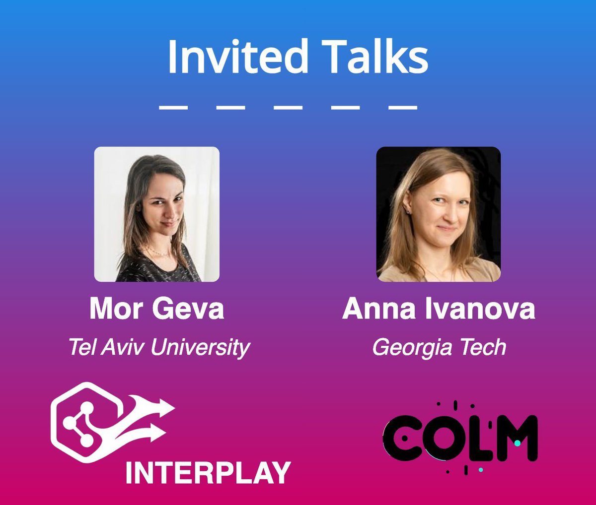 interplaywrkshp's tweet image. Delighted that ✨Mor Geva (@megamor2) and ✨Anna Ivanova (@neuranna) will complete our speaker lineup and talk about the INTERPLAY of model internals and behavior.
Be there and submit by June 30th 📄
shorturl.at/sBomu
See you in 🇨🇦 @COLM_conf
#nlproc #interpretability