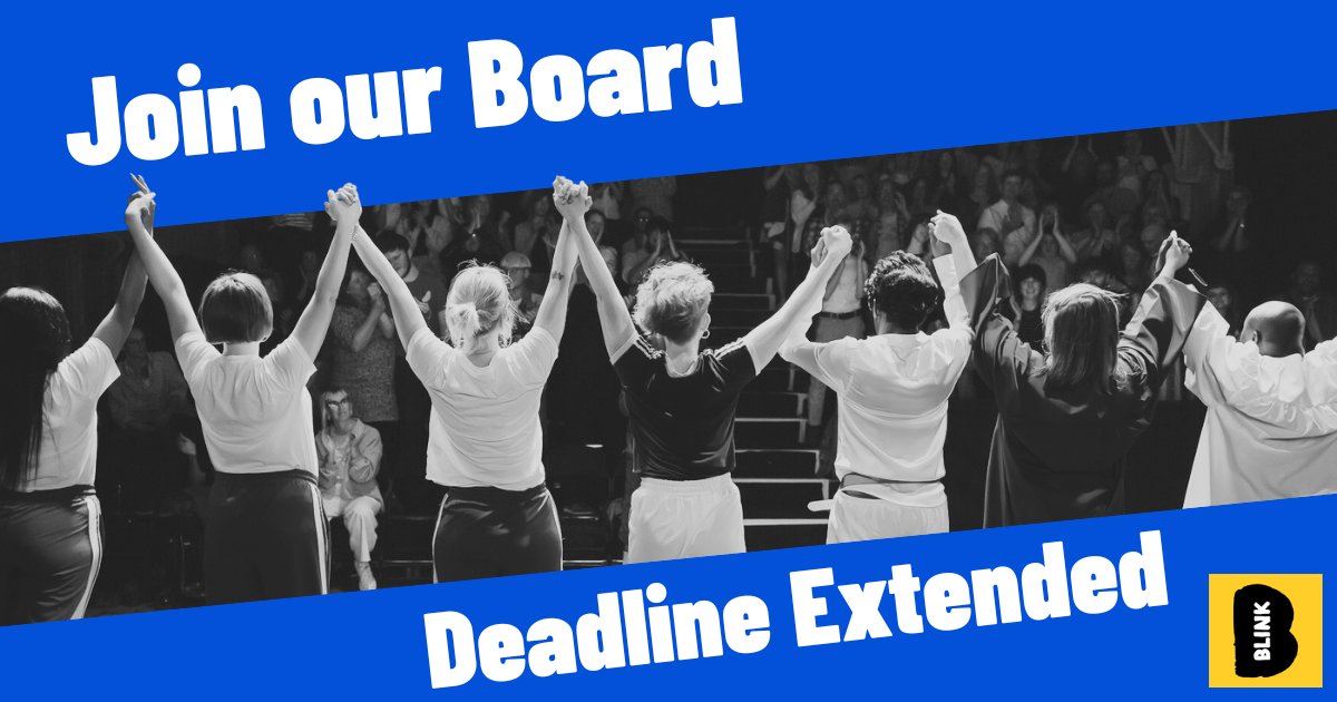 BLINK_Dance's tweet photo. 📣 Deadline Extended 📣

Want to join the Board of a relentlessly inclusive arts organisation, on a mission to change arts leadership? 

You now have until 10am, Tuesday 1st July to apply to join our Board of Trustees.

Find out more about us and apply 👉 https://t.co/vgomOHnslZ https://t.co/Gr886xQRFO