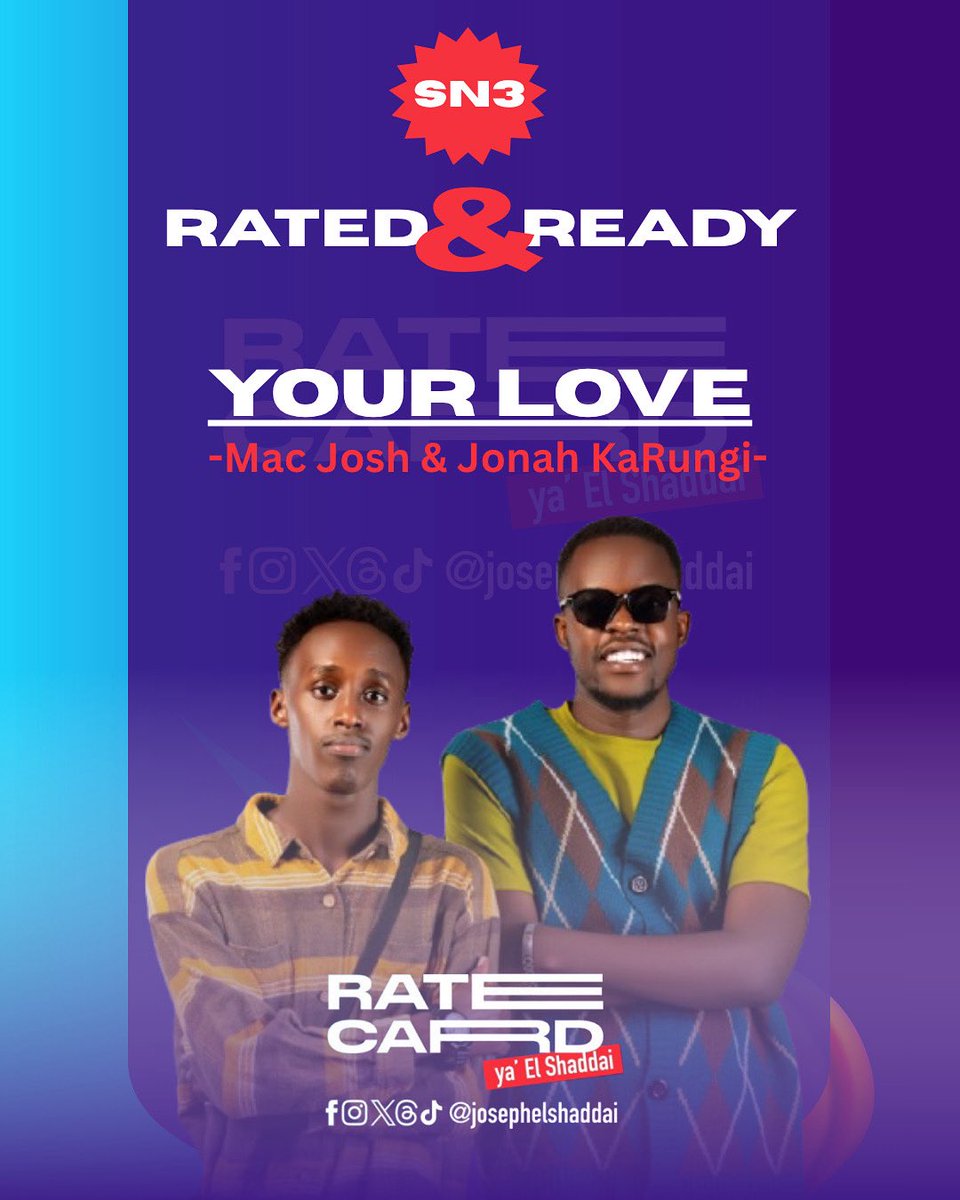 JOSEPH ELSHADDAI (@josephelshaddai) on Twitter photo Episode 2 | Season 3 of #RateCardYaElshaddai premieres TONIGHT at 7PM!
We’re diving into <a href="/iam_macjosh/">Macjosh Official</a> & <a href="/jonahkalungi3/">Jonah Kalungi</a>’s brand new banger #YourLove ❤️🔥
🎧 Is it a hit or a miss?
🎙️ Let’s break down the visuals, the vibe, and the message behind the music.
#GospelMusicBreakdown Episode 2 | Season 3 of #RateCardYaElshaddai premieres TONIGHT at 7PM!
We’re diving into <a href="/iam_macjosh/">Macjosh Official</a> & <a href="/jonahkalungi3/">Jonah Kalungi</a>’s brand new banger #YourLove ❤️🔥
🎧 Is it a hit or a miss?
🎙️ Let’s break down the visuals, the vibe, and the message behind the music.
#GospelMusicBreakdown