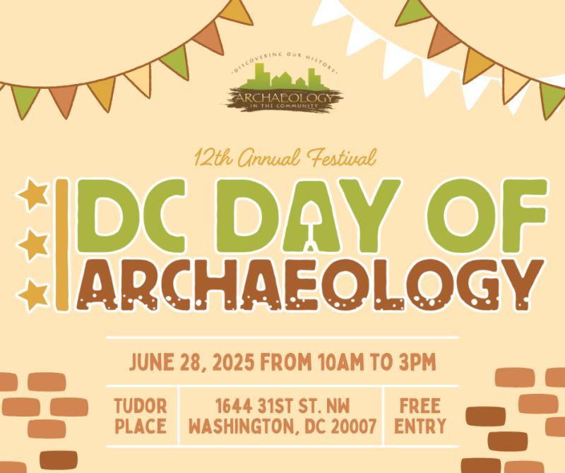 ASOResearch's tweet image. Make sure to join ASOR this Saturday, June 28, for this year's DC Day of Archaeology Festival at Tudor Place in Washington, DC. Stop by the event organized by Archaeology in the Community from 10AM to 3PM for music, food, and fun activities!