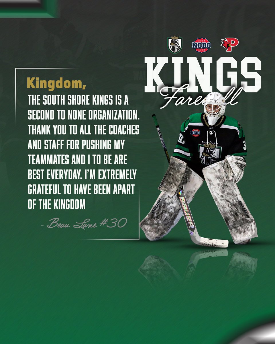 xyz - South Shore Kings (@ssk_hockey) on Twitter photo We would like to say THANK YOU to Beau Lane for his contributions to the South Shore Kings organization! We wish him the best of luck at Plattsburgh State (<a href="/Cardinals_MHKY/">Plattsburgh State Men's Hockey</a>) starting this fall!
#NCDC | #Kingdom We would like to say THANK YOU to Beau Lane for his contributions to the South Shore Kings organization! We wish him the best of luck at Plattsburgh State (<a href="/Cardinals_MHKY/">Plattsburgh State Men's Hockey</a>) starting this fall!
#NCDC | #Kingdom
