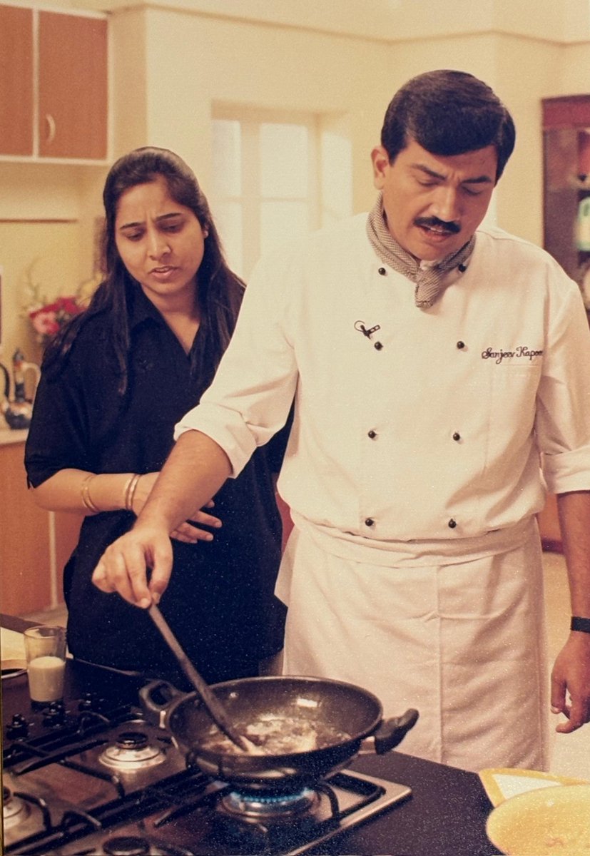 SanjeevKapoor's tweet photo. I wear the coat, but she’s the one who truly runs the kitchen and my heart.❤️ I wouldn’t have it any other way 🤗

#sanjeevkapoor #sanjeevkapoorkhazana #kitchenqueen #cookingwithlove #cheflife https://t.co/AoWnCAvKB5