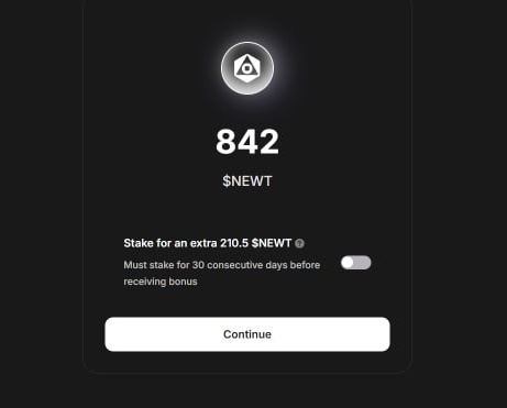 🪂 Claim Ur $NEWT Airdrop 🤑

I Got 842 $NEWT Tokens 🪙

Link - newton.xyz/app/airdrop

Steps 👇

Create Reward Wallet &gt; check eligibility &gt; disable stake option &gt; fund ur wallet (2$-3$ eth) &gt; claim tokens 👍

Listing At 7:30pm IST 😊