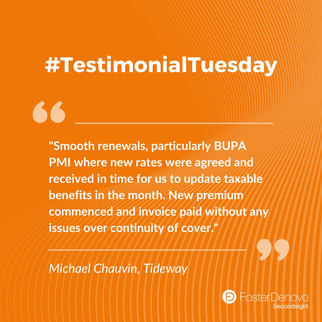 Michael from Tideway shares their experience this #TestimonialTuesday, of our smooth renewal process and timely service. 
 
#employeebenefits #professionalservice #clientsupport #workplacewellbeing #testimonialtuesdays"
