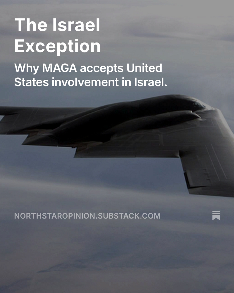 While the MAGA movement has largely turned against foreign involvement, religious conservatives drive an exception for Israel. open.substack.com/pub/northstaro…