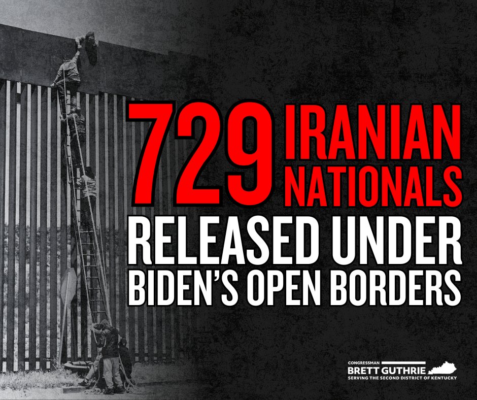 Four years of open border policies resulted in 729  Iranian nationals being caught and released into our nation. That’s unacceptable.

President Trump is right, Congress must pass the One, Big, Beautiful Bill, to invest in our law enforcement and keep our communities safe.