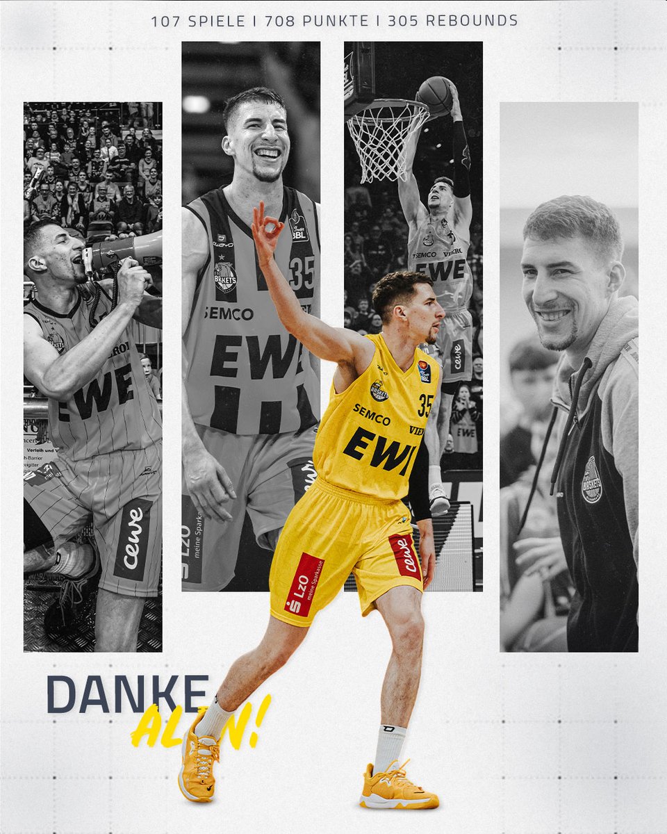 𝘼𝙡𝙚𝙣 𝙋𝙟𝙖𝙣𝙞𝙘 𝙪𝙣𝙙 𝙀𝙒𝙀 𝘽𝙖𝙨𝙠𝙚𝙩𝙨 𝙊𝙡𝙙𝙚𝙣𝙗𝙪𝙧𝙜 𝙜𝙚𝙝𝙚𝙣 𝙛𝙤𝙧𝙩𝙖𝙣 𝙜𝙚𝙩𝙧𝙚𝙣𝙣𝙩𝙚 𝙒𝙚𝙜𝙚

Nach vier gemeinsamen Jahren und über 100 Spielen in Gelb-Blau wird Alen ab kommender Saison nicht mehr für Oldenburg spielen. Wir bedanken uns für