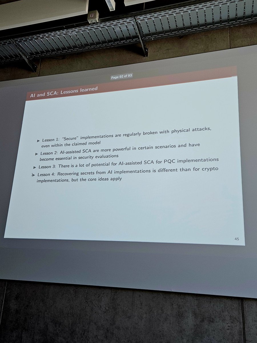 Invited talk "AI and Hardware Security: The Best Is Yet to Come" by <a href="/lejla_batina/">Lejla Batina</a> at ACNS'25-CrossFyre.
#cybsecurity, #acns, #crossfyre